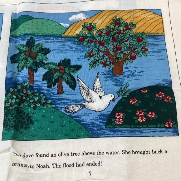 Vintage VIP Cranston Print Works Noah's Ark Story Book Quilt Panel Fabric - Picture 10 of 12